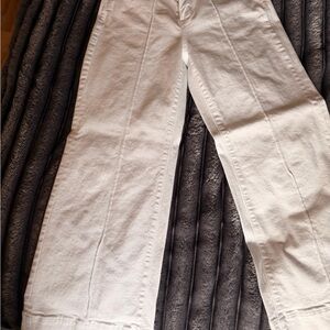 White House Black Market White Wide-Leg Crop Pants
